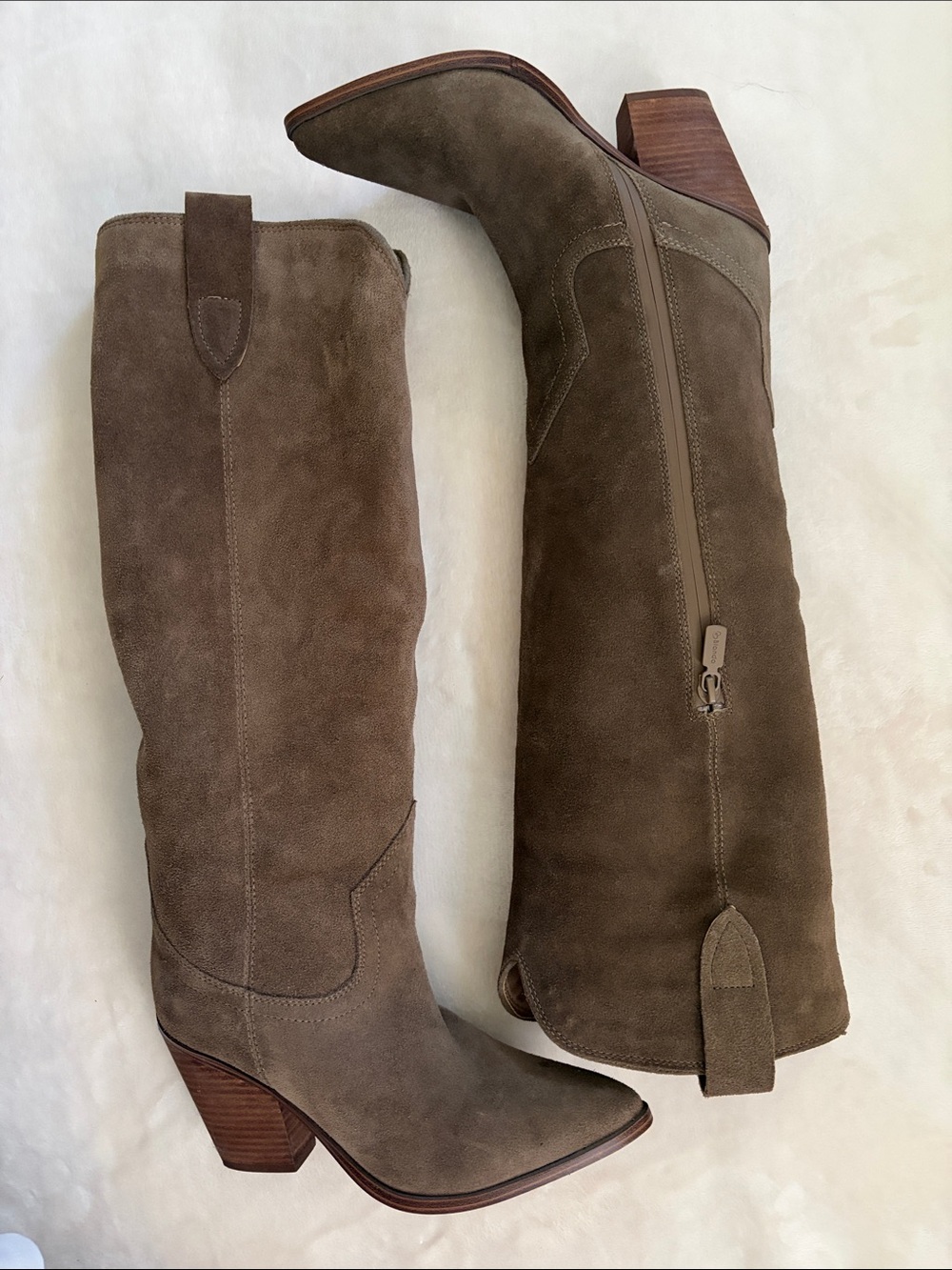 Blondo Olive Taupe Suede Over-the-Knee Boots